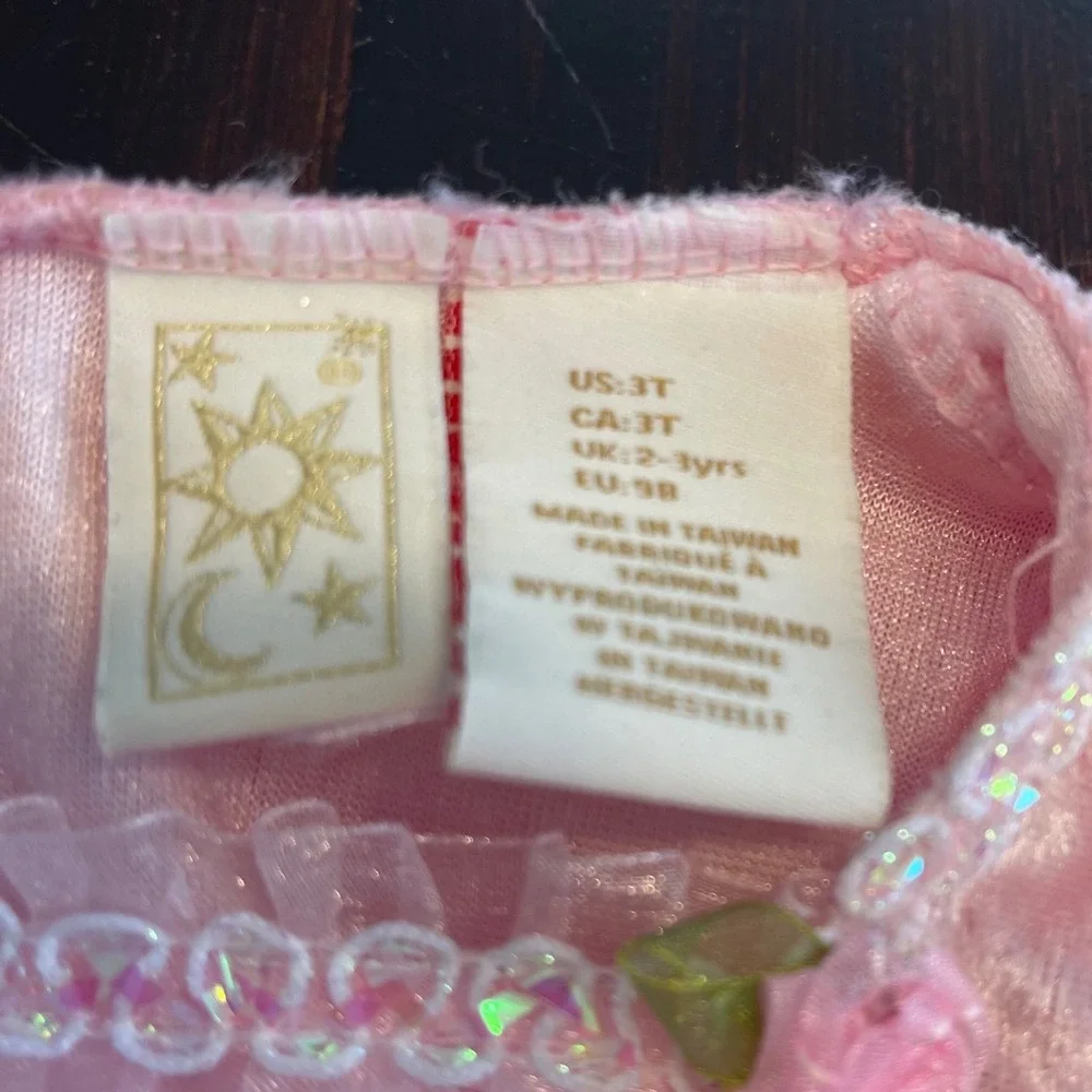Sun & Moon Pink Princess Dress Toddler Girl 3T Glitter Tulle Ball Gown Rosettes